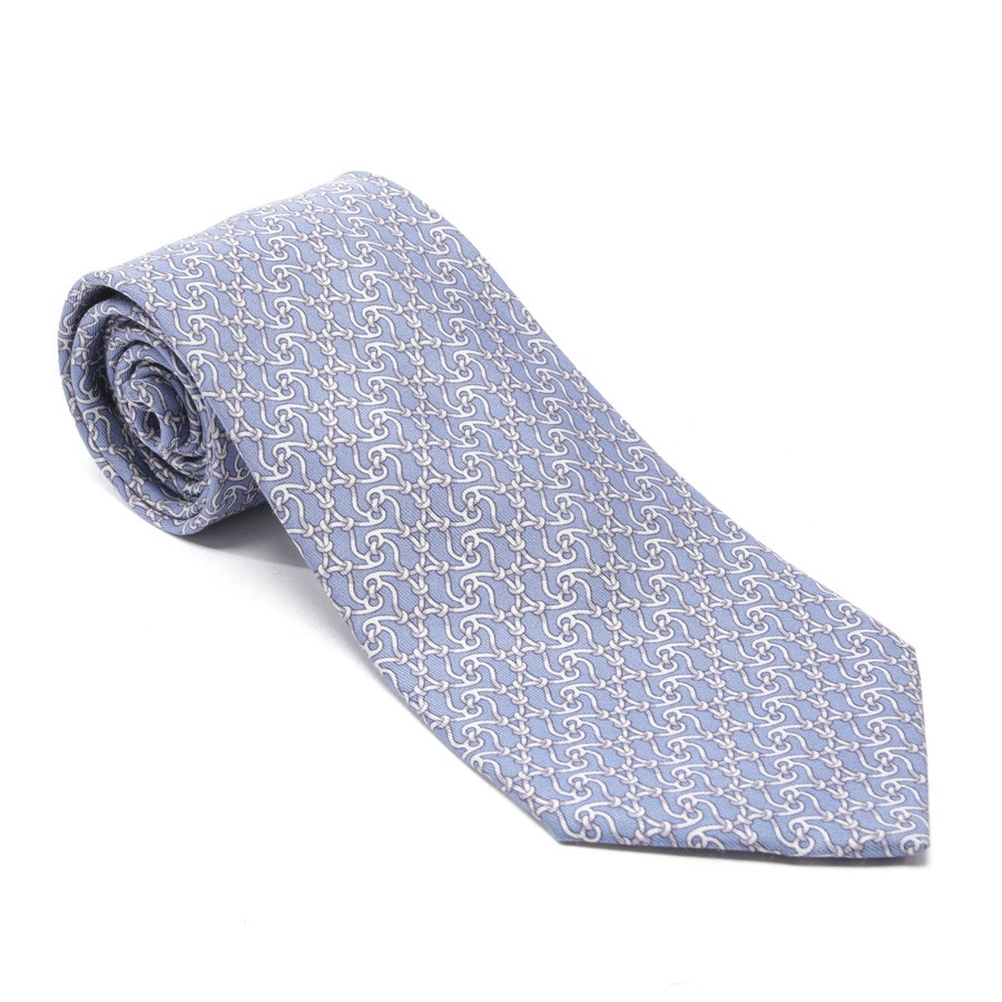 Silk Tie from Hermès in Blue and Gray