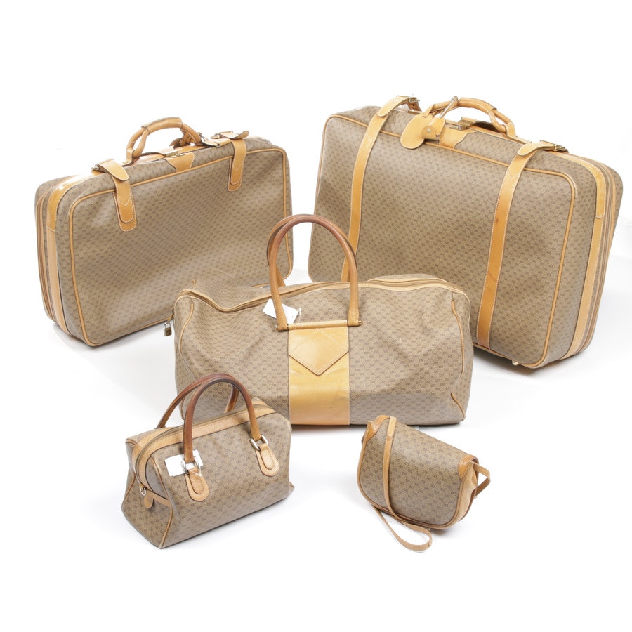 Vintage Travel Set from Gucci in Tan and Brown