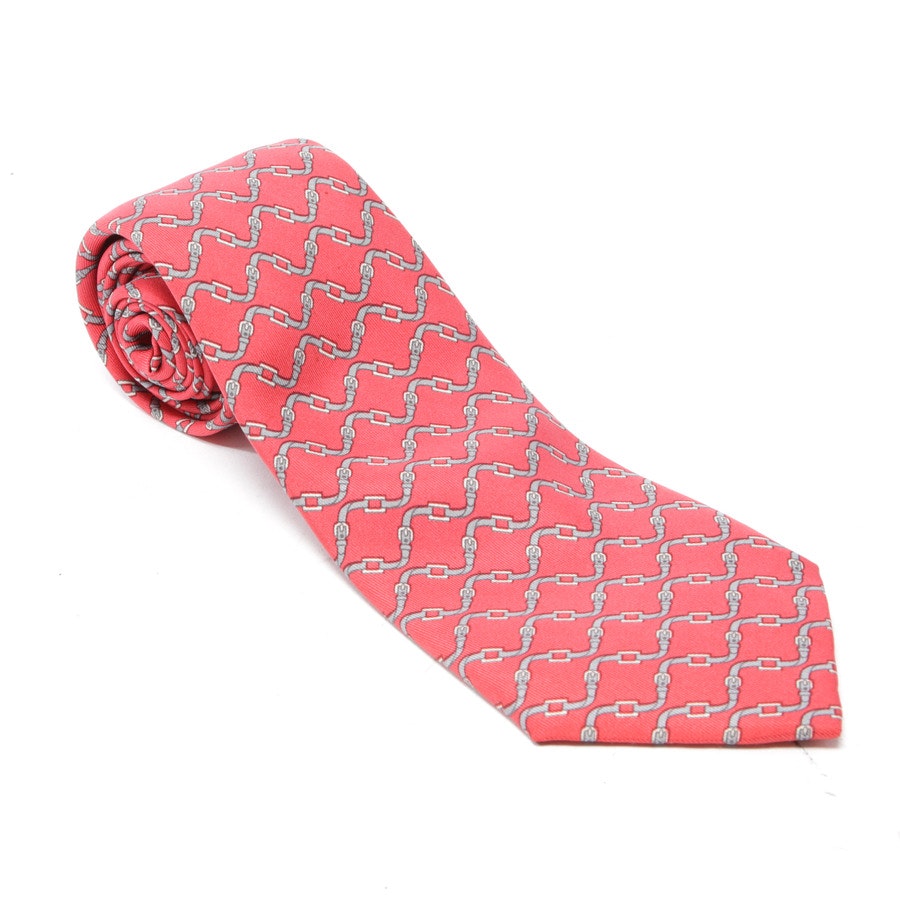 Silk Tie from Hermès in Red and Gray