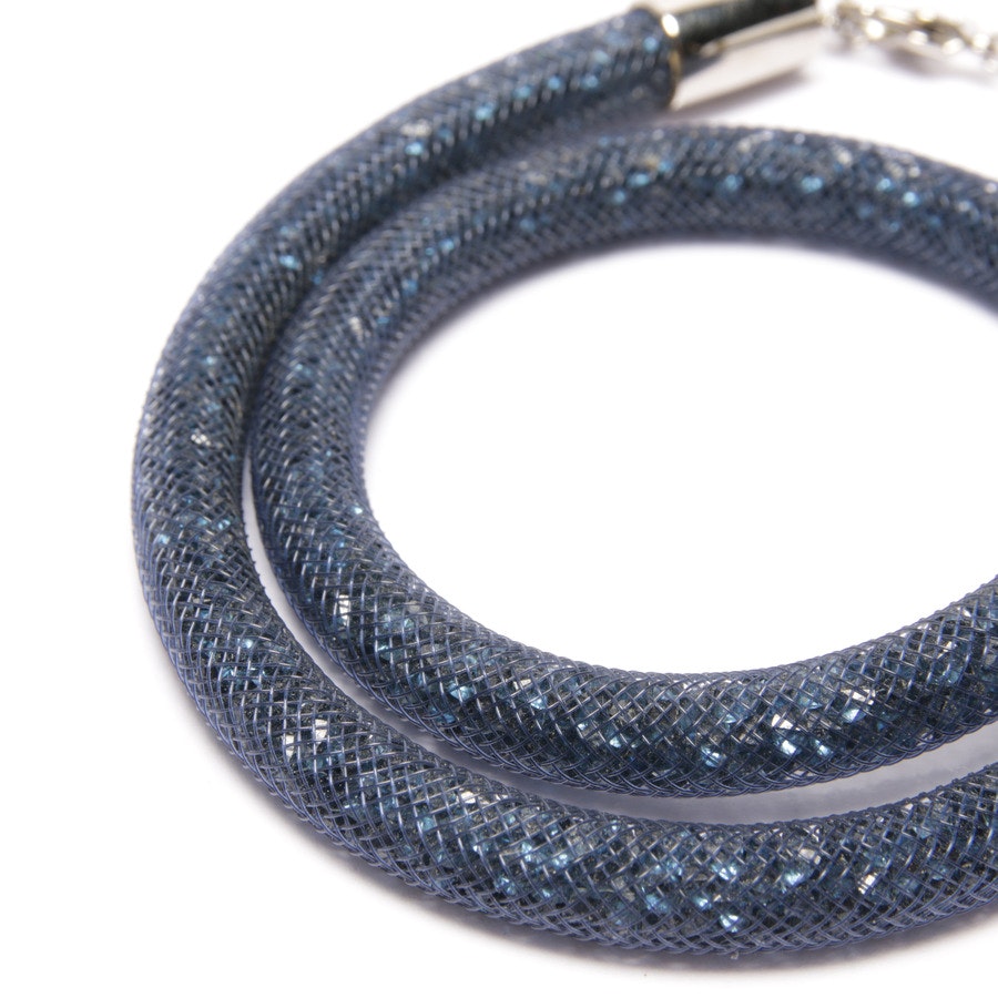 Halskette von Swarovski in Stahlblau und Silber