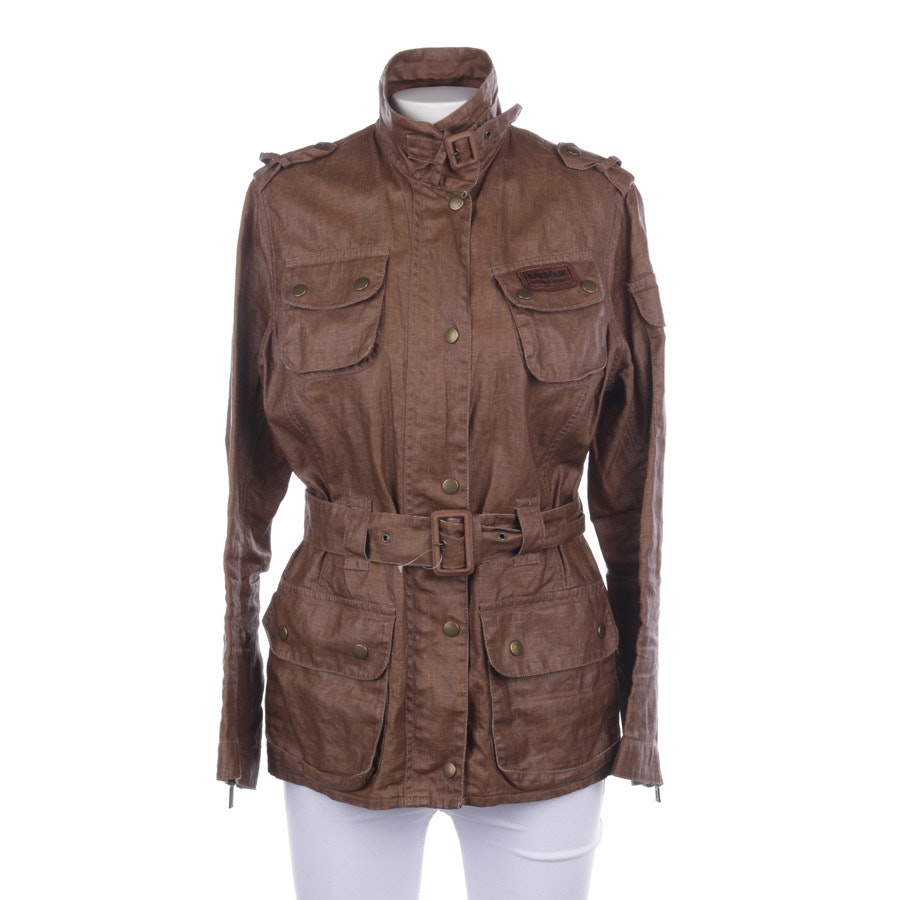 brown leather barbour jacket