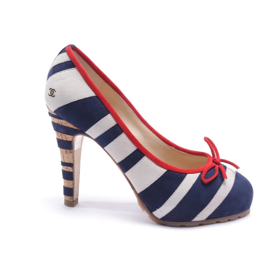 High Heels from Chanel in White and Darkblue size 38,5 EUR New
