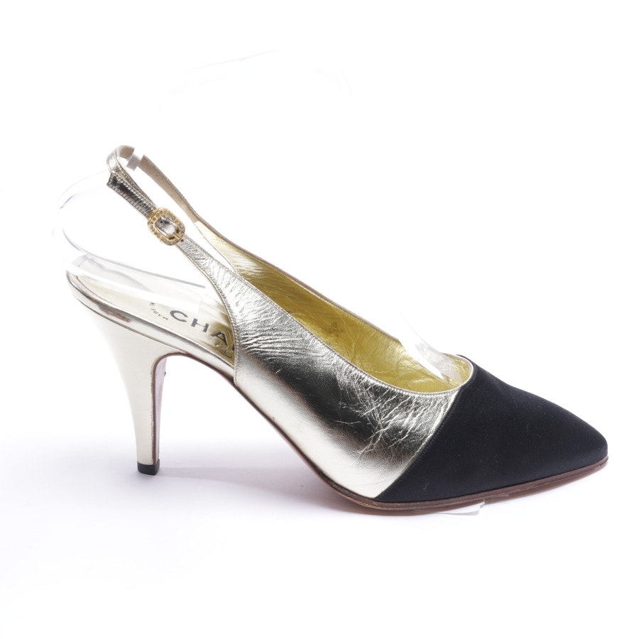 Slingbacks from Chanel in Gold and Black size 38 EUR New