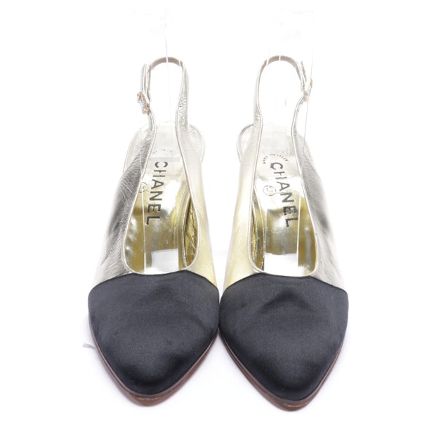 Slingbacks from Chanel in Gold and Black size 38 EUR New | Vite EnVogue