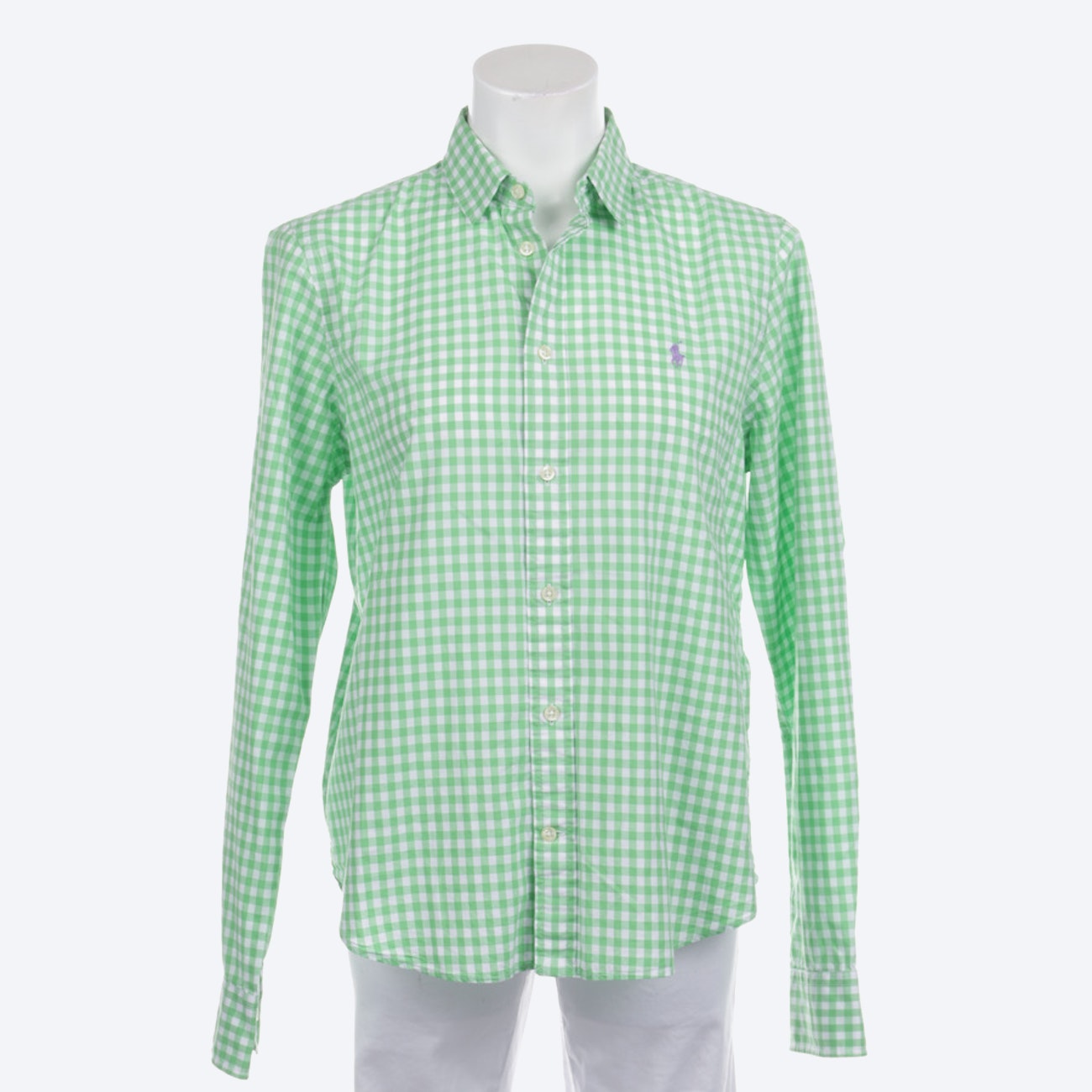 Bild 1 von Bluse von Polo Ralph Lauren in Grün und Weiß Gr. L | Vite EnVogue