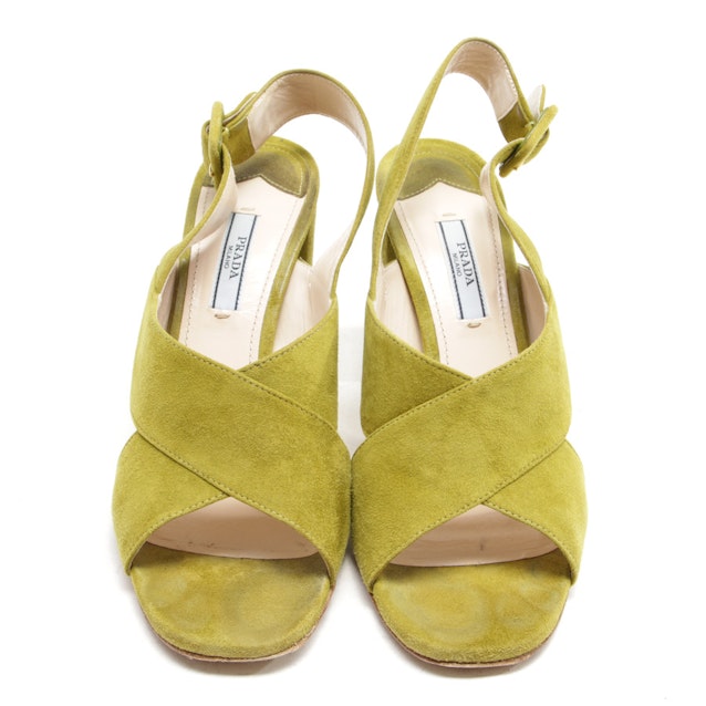 Sandaletten von Prada in Grün Gr. 38 EUR | Vite EnVogue