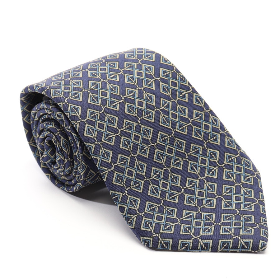 Silk Tie from Hermès in Blue and Gray green