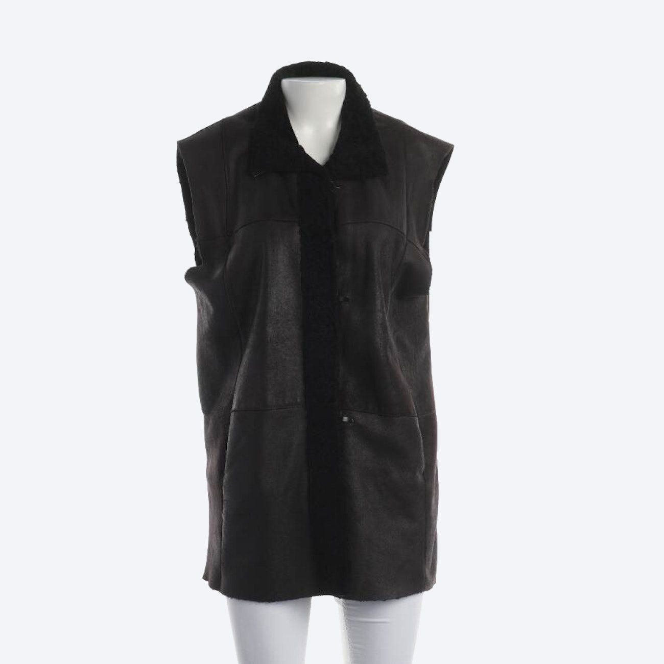 Image 1 of Leather Vest in 40 in color Brown | Vite EnVogue
