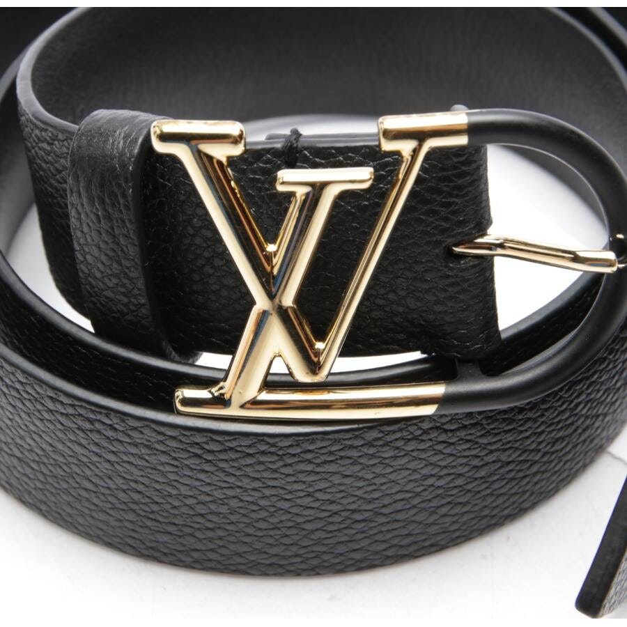 Louis Vuitton belt. Black and Grey with gold emblem.