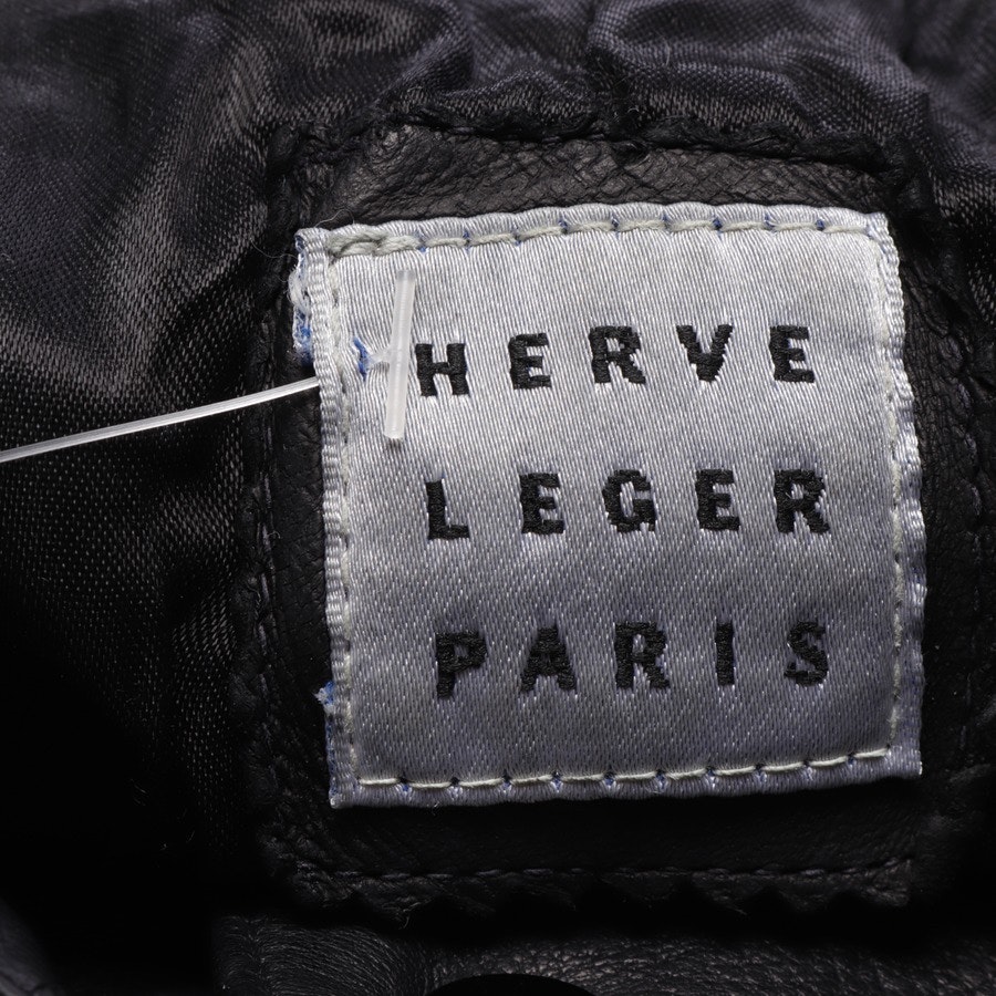 Lederjacke von Hervé Léger in Schwarz und Weiß Gr. S