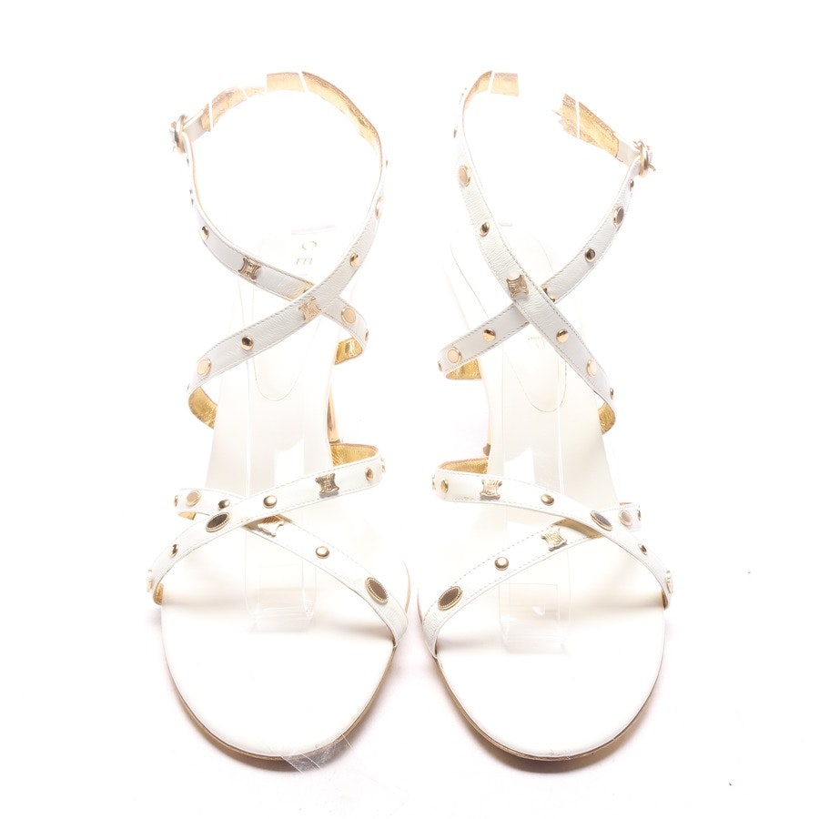 Sandaletten von Céline in Weiß und Gold Gr. EUR 41