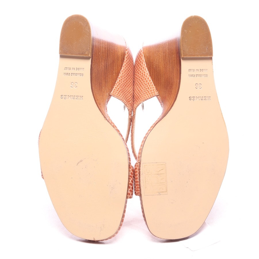 heeled sandals from Hermès in beige brown size EUR 36