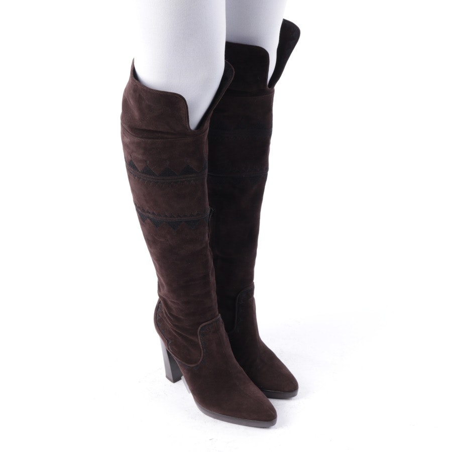 boots from Hermès in dark brown and black size EUR 37