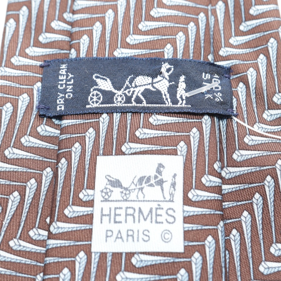Seidenkrawatte von Hermès in Braun und Blau